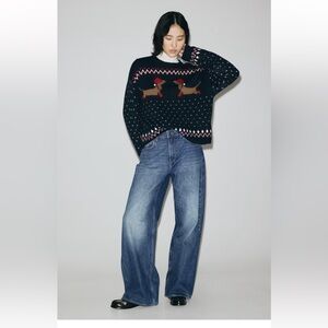 H&M Blue Wide-Leg Jeans